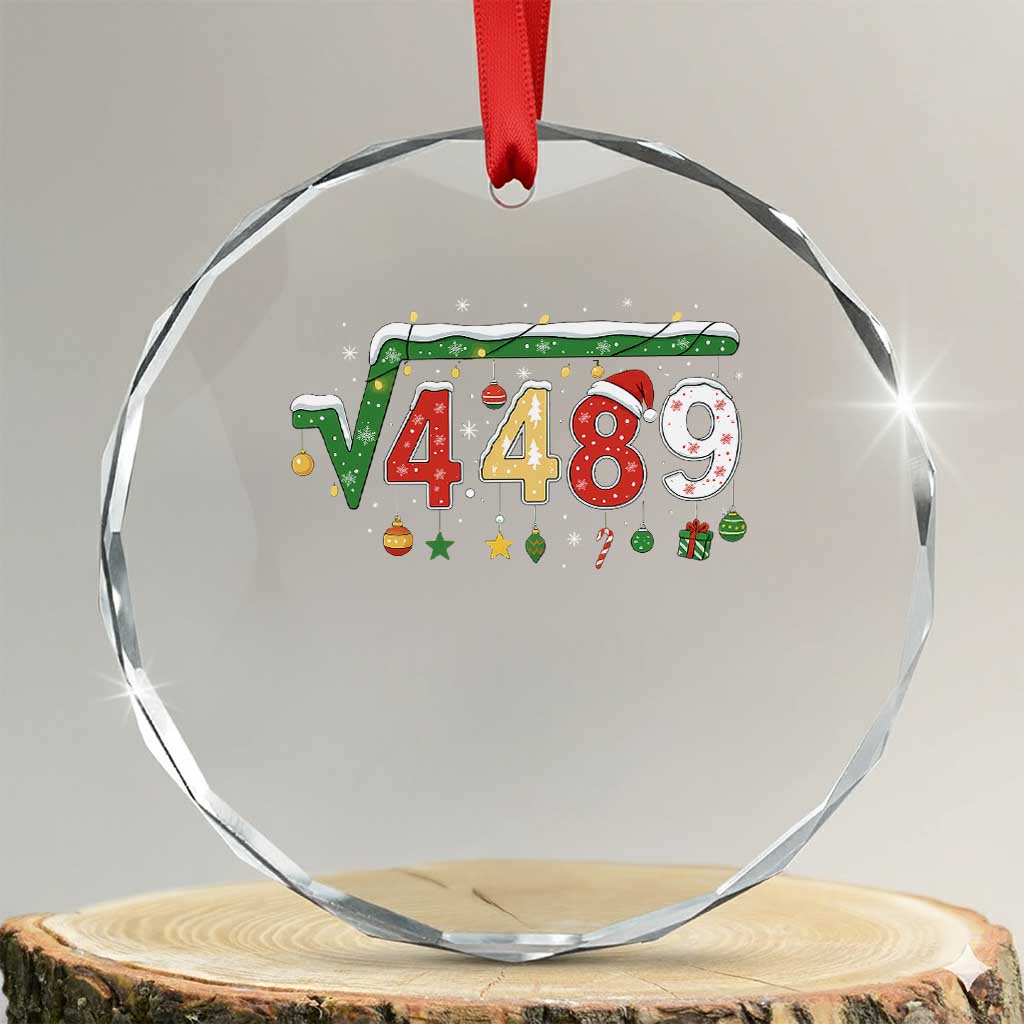 Math 67 Meme Funny Six Seven Funny Christmas Crystal Glass Ornament Funny Math Teacher Teen Slang Boys Kids Xmas Pajamas TS10 Transparent Glass 3'' Circle Print Your Wear
