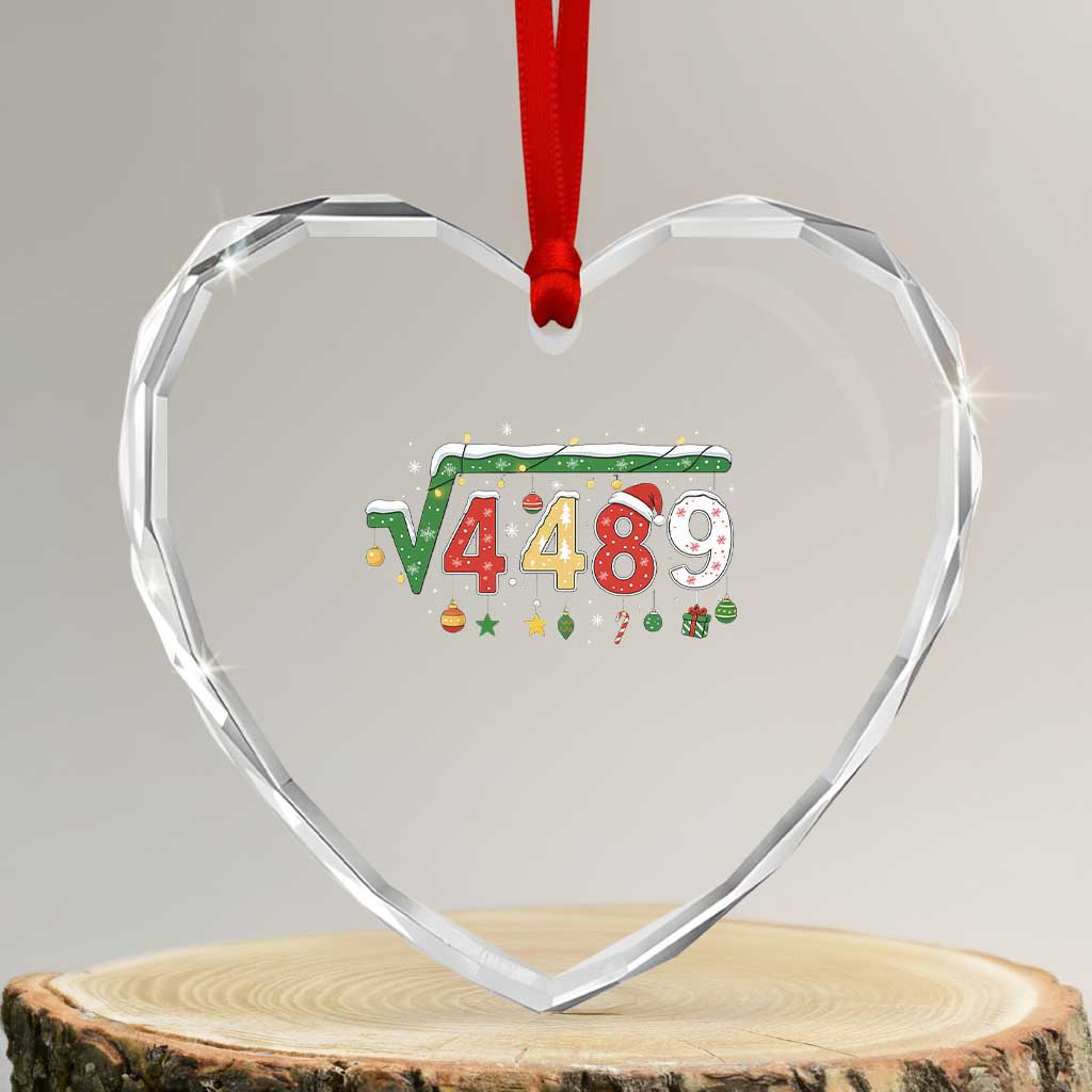 Math 67 Meme Funny Six Seven Funny Christmas Heart Crystal Glass Ornament Funny Math Teacher Teen Slang Boys Kids Xmas Pajamas TS10 Transparent Glass 3'' Heart Print Your Wear