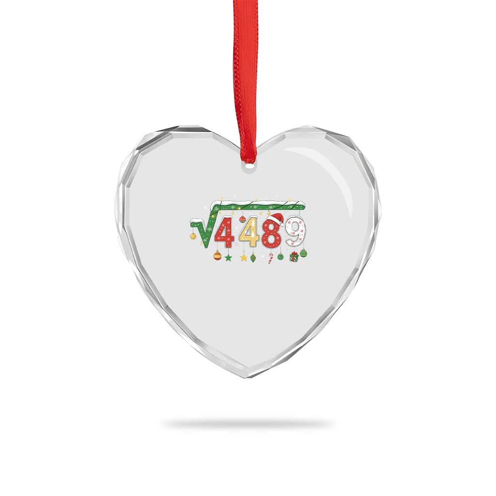 Math 67 Meme Funny Six Seven Funny Christmas Heart Crystal Glass Ornament Funny Math Teacher Teen Slang Boys Kids Xmas Pajamas TS10 Print Your Wear