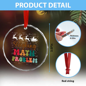 Math Teacher Crystal Glass Ornament Sleighing Math Problem Xmas Gift TS10 Print Your Wear
