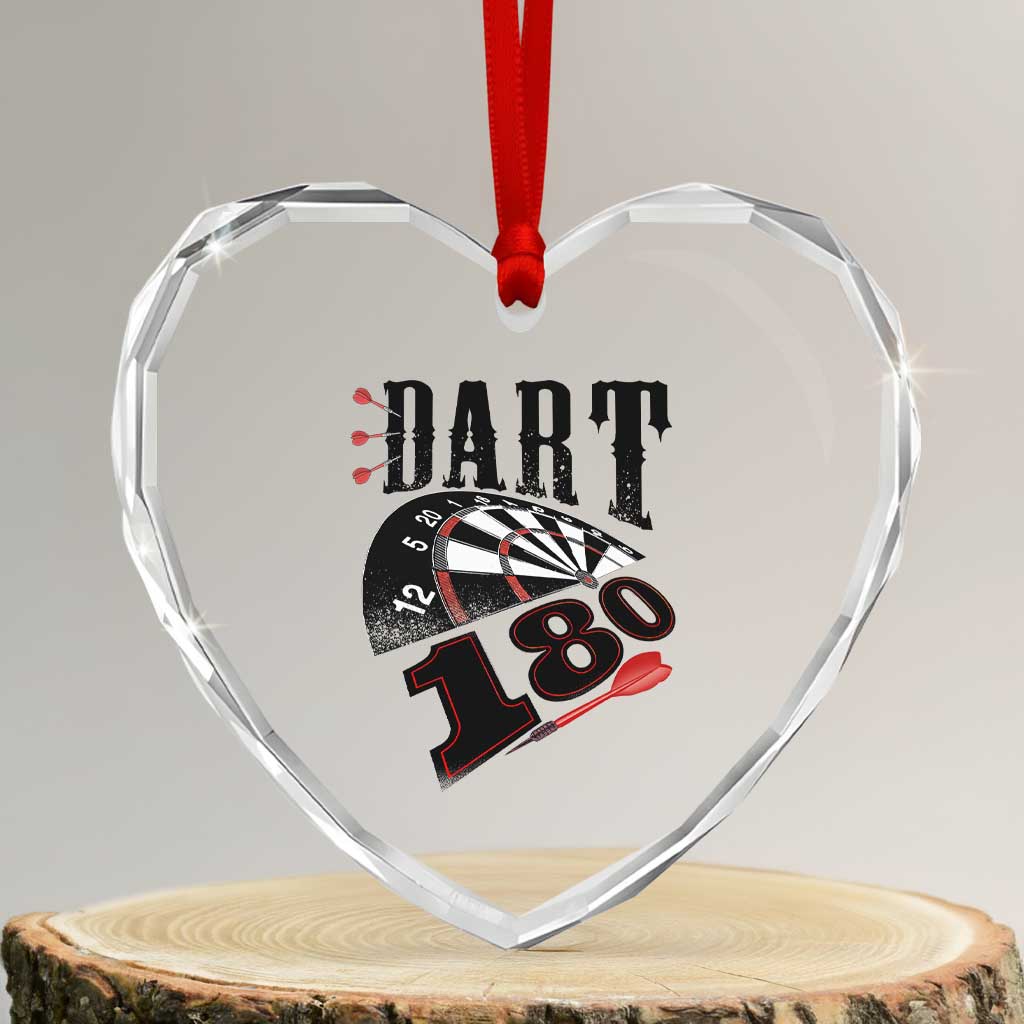 Max Score 180 Darts Lover Heart Crystal Glass Ornament Darts Team Party Gift TS12 Transparent Glass 3'' Heart Print Your Wear