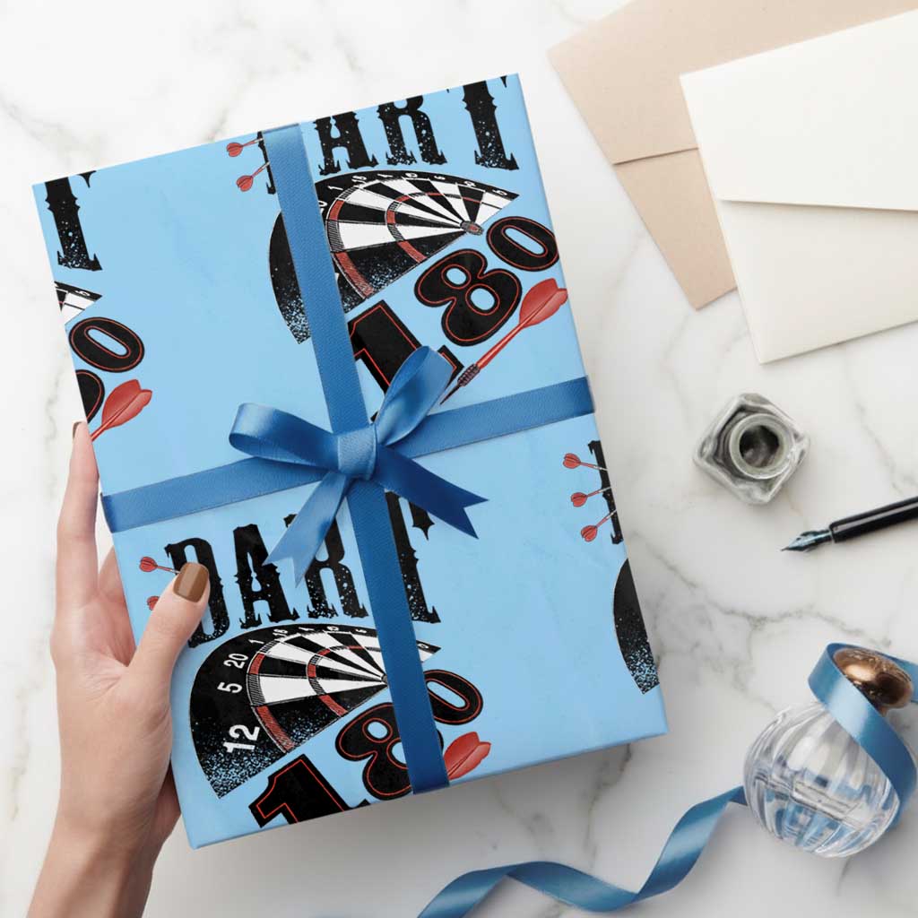 Max Score 180 Darts Lover Wrapping Paper Roll Darts Team Party Gift TS12 Light Blue Print Your Wear