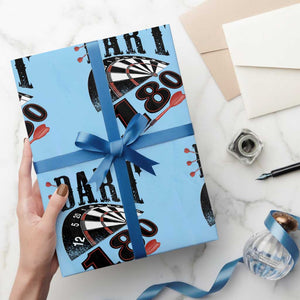 Max Score 180 Darts Lover Wrapping Paper Roll Darts Team Party Gift TS12 Light Blue Print Your Wear