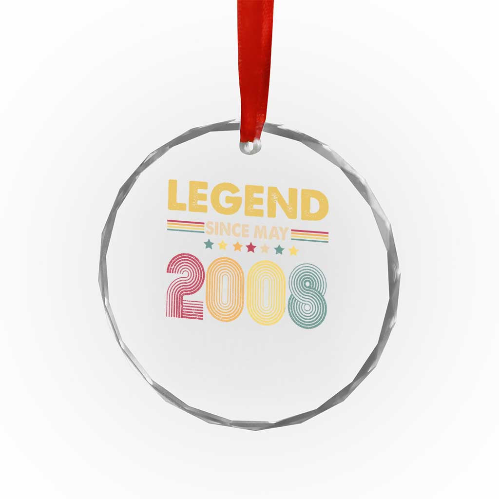 May 18th Birthday Crystal Glass Ornament Legends Since May 2008 Retro Bday TS11 Print Your Wear