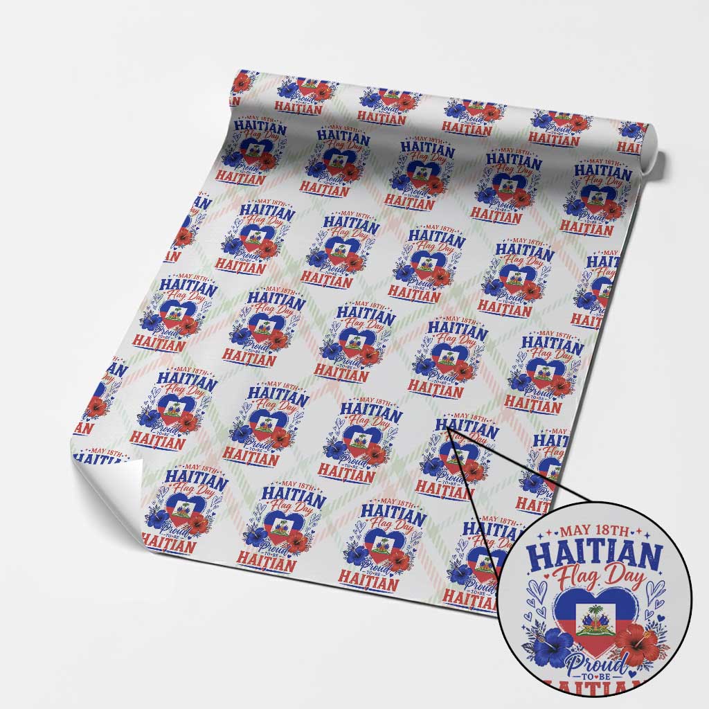 May 18th Haitian Flag Day Floral Hibiscus Wrapping Paper Roll Proud To Be Haitian Heritage Pride TS02 Christmas Plaid Print Your Wear
