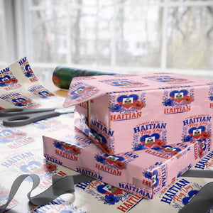 May 18th Haitian Flag Day Floral Hibiscus Wrapping Paper Roll Proud To Be Haitian Heritage Pride TS02 Light Pink Print Your Wear