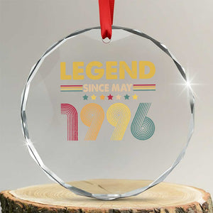 May 30th Birthday Crystal Glass Ornament Legends Since May 1996 Retro Bday TS11 Transparent Glass 3'' Circle Print Your Wear