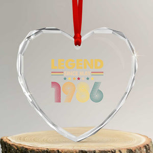May 40th Birthday Heart Crystal Glass Ornament Legends Since May 1986 Retro Bday TS11 Transparent Glass 3'' Heart Print Your Wear