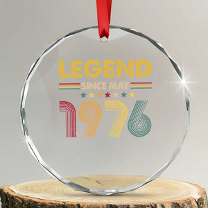 May 50th Birthday Crystal Glass Ornament Legends Since May 1976 Retro Bday TS11 Transparent Glass 3'' Circle Print Your Wear