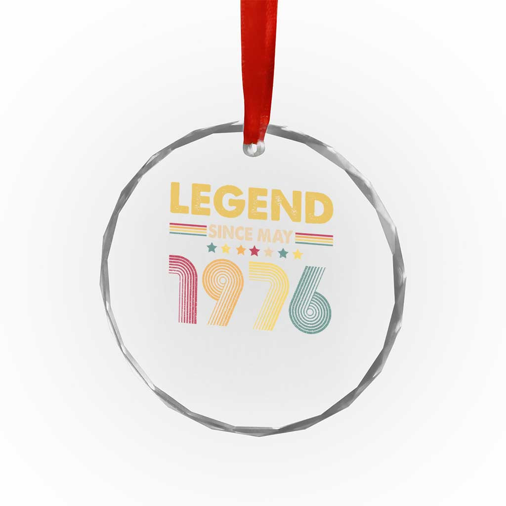 May 50th Birthday Crystal Glass Ornament Legends Since May 1976 Retro Bday TS11 Print Your Wear