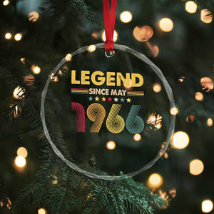 May 60th Birthday Crystal Glass Ornament Legends Since May 1966 Retro Bday TS11 Print Your Wear