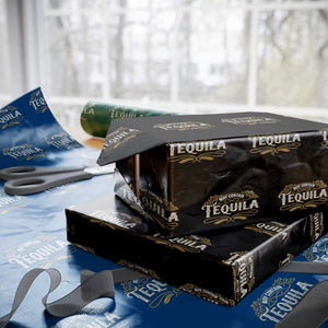 May Contain Tequila Wrapping Paper Roll Classic Drinking Humor TS11 Black Print Your Wear