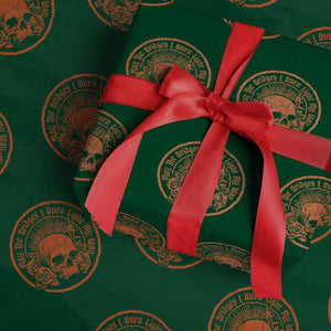 May The Bridges I Burn Light My Way Wrapping Paper Roll Gothic Skull TS11 Green Print Your Wear