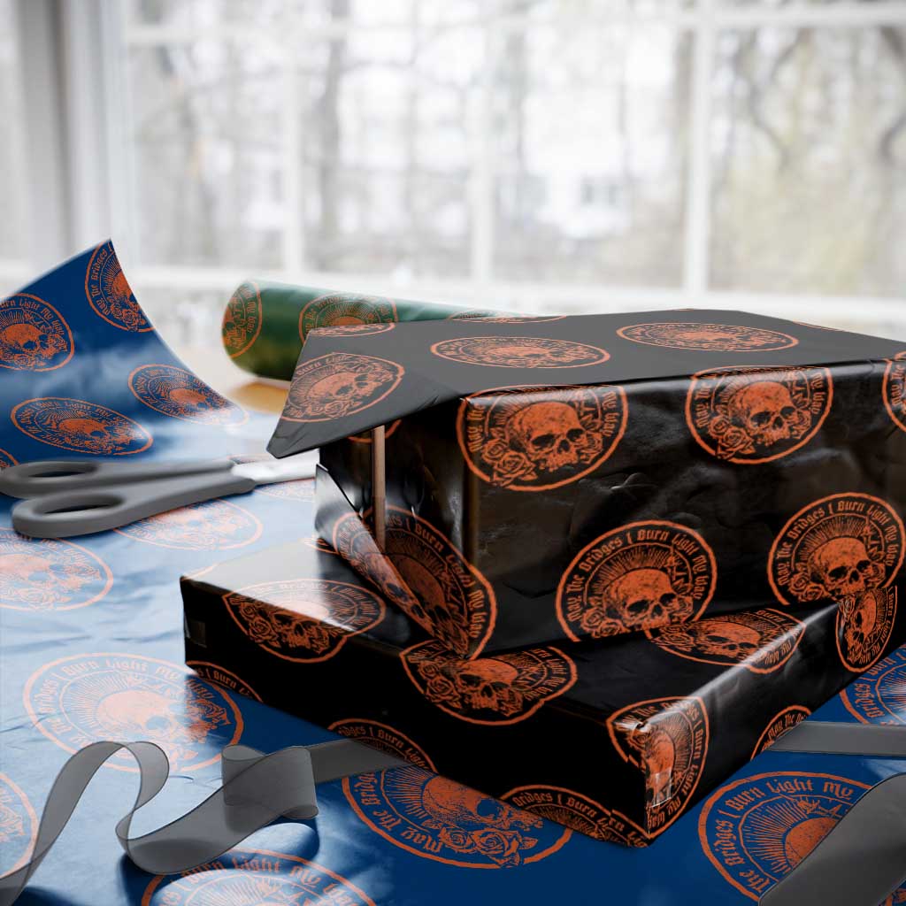 May The Bridges I Burn Light My Way Wrapping Paper Roll Gothic Skull TS11 Black Print Your Wear