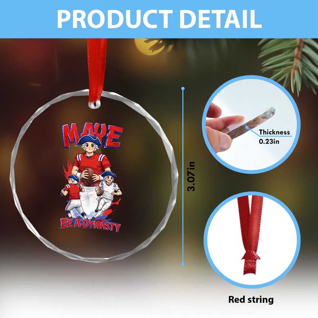 Maye Be A Dynasty Crystal Glass Ornament Funny QB Football Fan TS12 Print Your Wear