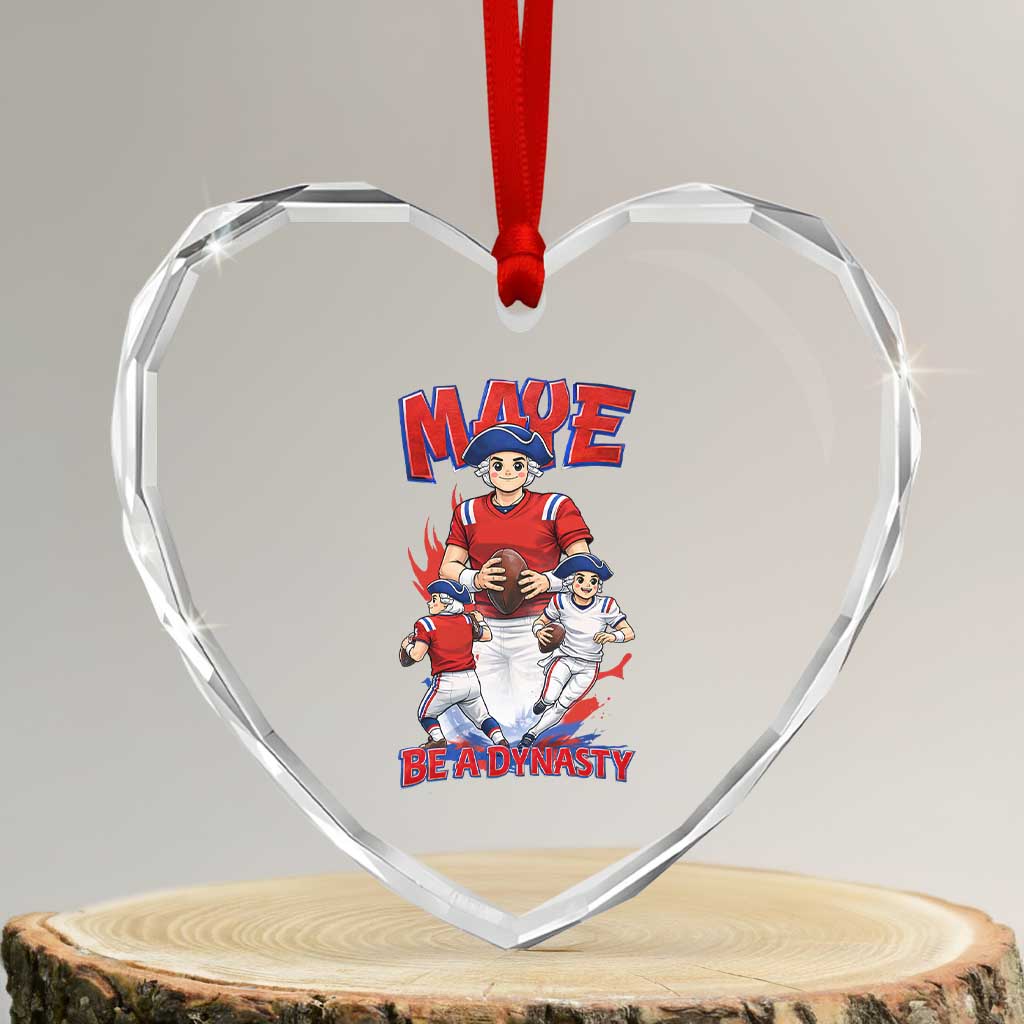 Maye Be A Dynasty Heart Crystal Glass Ornament Funny QB Football Fan TS12 Transparent Glass 3'' Heart Print Your Wear