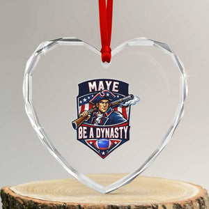 Maye Be A Dynasty Heart Crystal Glass Ornament Quarterback Football Fan TS12 Transparent Glass 3'' Heart Print Your Wear