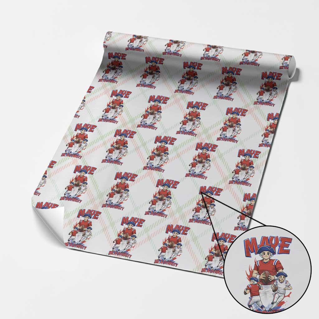 Maye Be A Dynasty Wrapping Paper Roll Funny QB Football Fan TS12 Christmas Plaid Print Your Wear