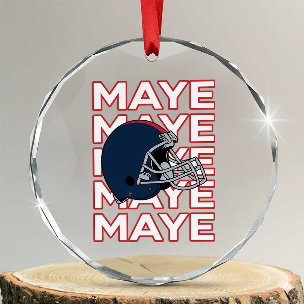 Maye Lover Crystal Glass Ornament NE Quarterback Fan Gift TS12 Transparent Glass 3'' Circle Print Your Wear