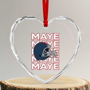 Maye Lover Heart Crystal Glass Ornament NE Quarterback Fan Gift TS12 Transparent Glass 3'' Heart Print Your Wear