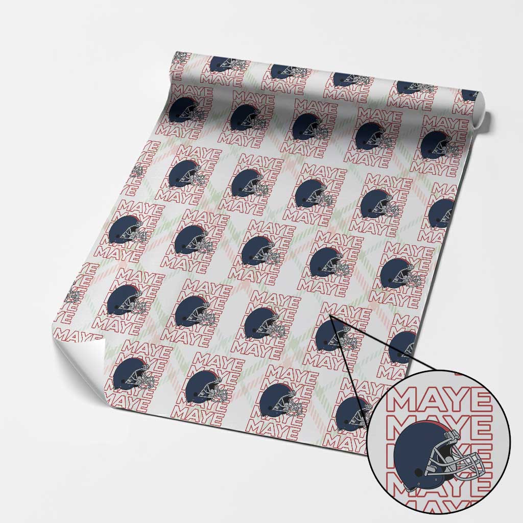 Maye Lover Wrapping Paper Roll NE Quarterback Fan Gift TS12 Christmas Plaid Print Your Wear