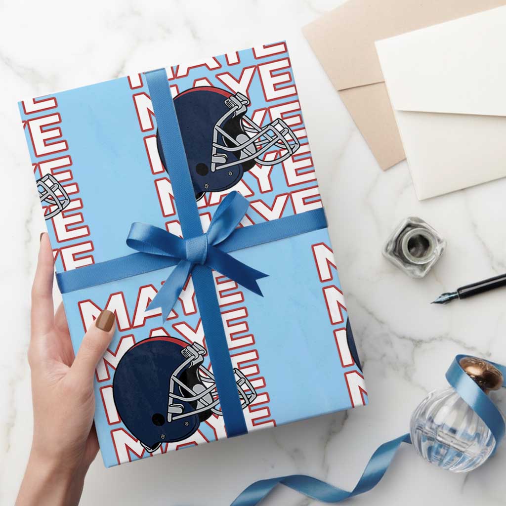 Maye Lover Wrapping Paper Roll NE Quarterback Fan Gift TS12 Light Blue Print Your Wear