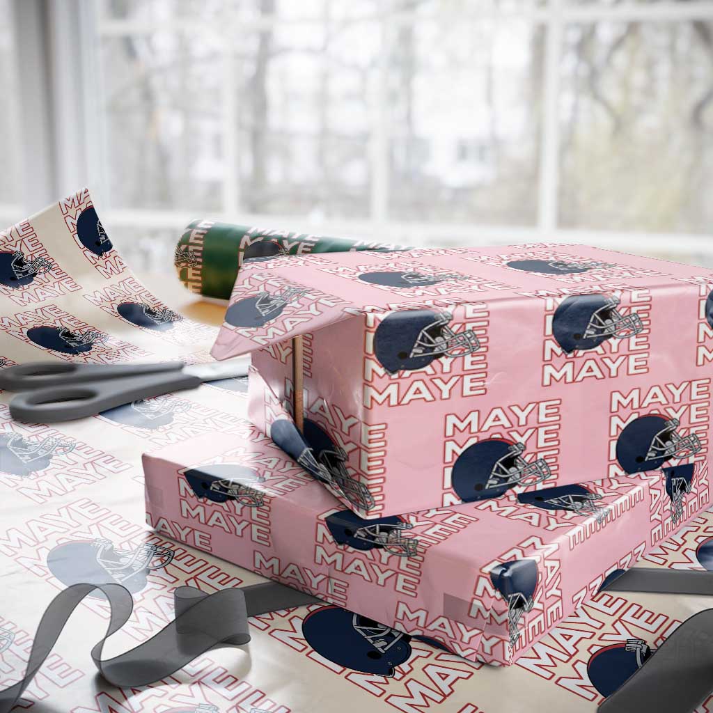 Maye Lover Wrapping Paper Roll NE Quarterback Fan Gift TS12 Light Pink Print Your Wear
