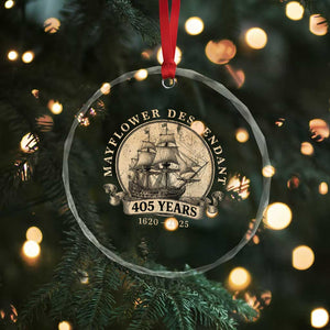 Mayflower Descendant Crystal Glass Ornament 405 Years Pilgrim Fathers Thanksgiving History TS11 Print Your Wear