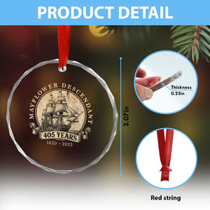 Mayflower Descendant Crystal Glass Ornament 405 Years Pilgrim Fathers Thanksgiving History TS11 Print Your Wear