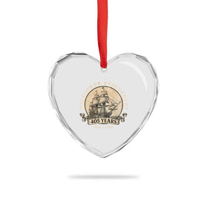 Mayflower Descendant Heart Crystal Glass Ornament 405 Years Pilgrim Fathers Thanksgiving History TS11 Print Your Wear