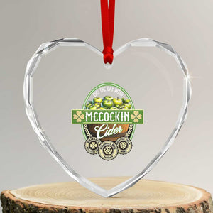 Mccockin Cider Heart Crystal Glass Ornament Funny St Patrick's Day TS02 Transparent Glass 3'' Heart Print Your Wear