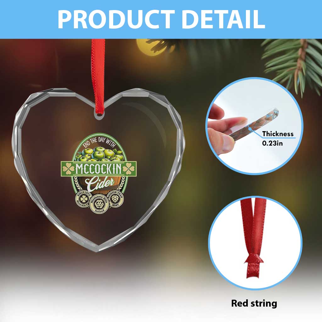 Mccockin Cider Heart Crystal Glass Ornament Funny St Patrick's Day TS02 Print Your Wear