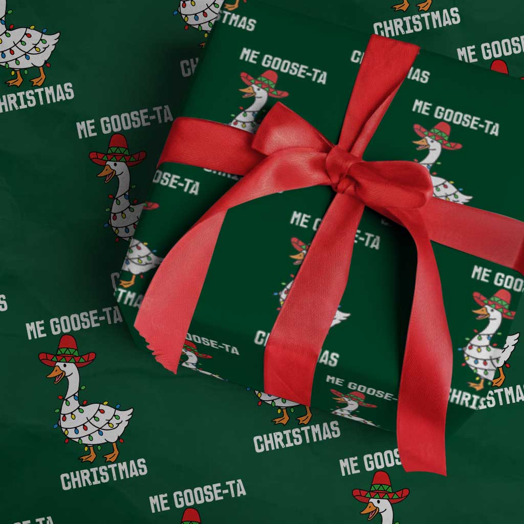 Me Goose Ta Wrapping Paper Roll Funny Mexican Christmas TS14 Green Print Your Wear