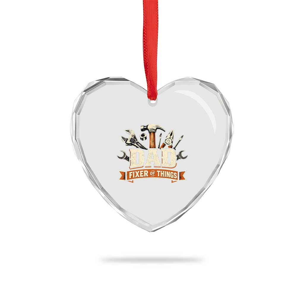 Mechanic Dad Fixer Of All Things Heart Crystal Glass Ornament Funny Auto Repair Fathers Day TS12 Print Your Wear