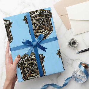 Mechanic Dad Legend In The Garage Wrapping Paper Roll Funny Auto Repair Fathers Day Gift TS12 Light Blue Print Your Wear