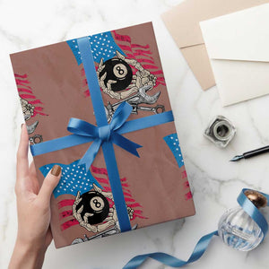 Mechanic Engineer Wrapping Paper Roll Mechanic Auto Car Repair American Flag Vintage Graphic TS02 Mocha Print Your Wear