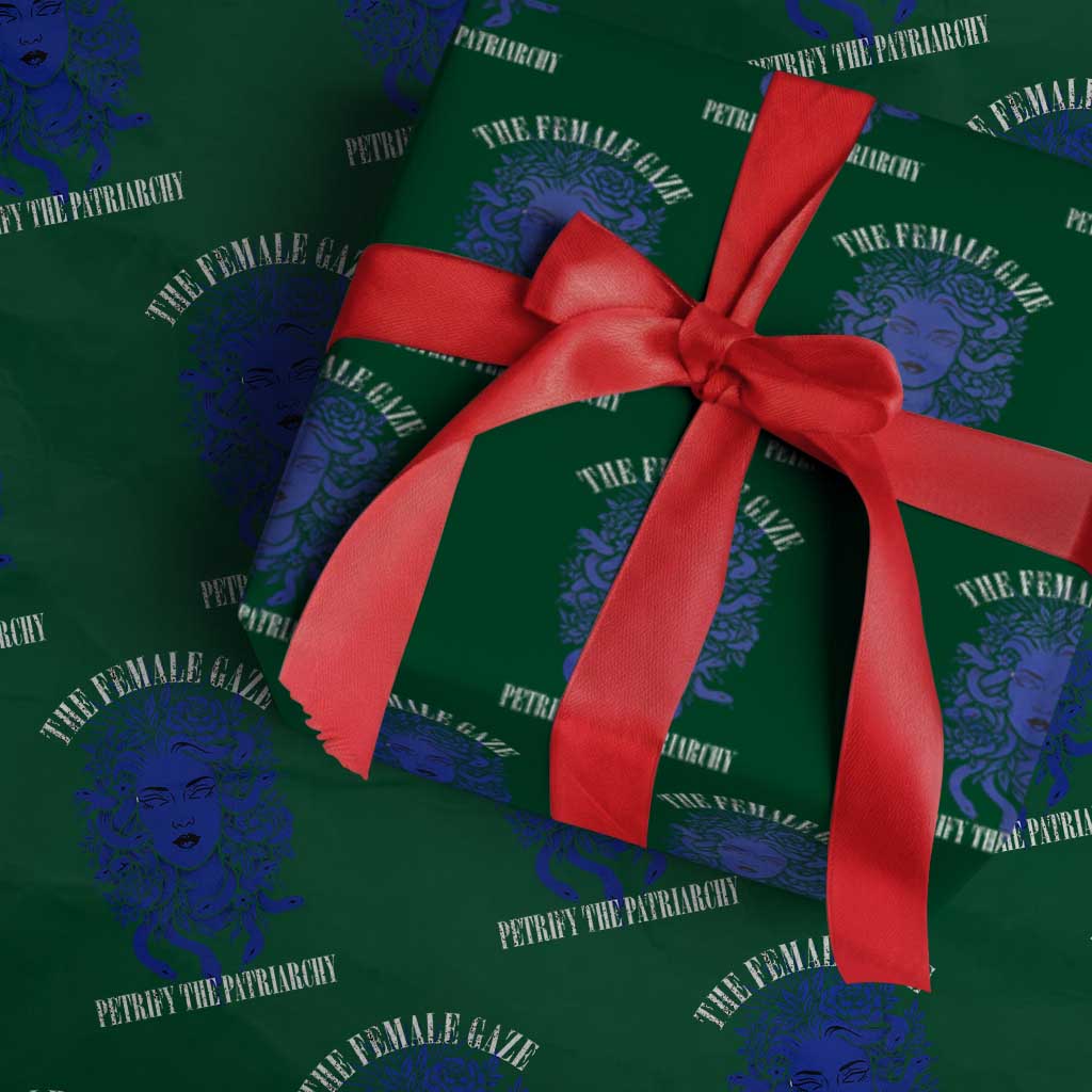 Medusa Feminist Wrapping Paper Roll Womens Rights Mythical Empowerment Graphic TS10 Green Print Your Wear