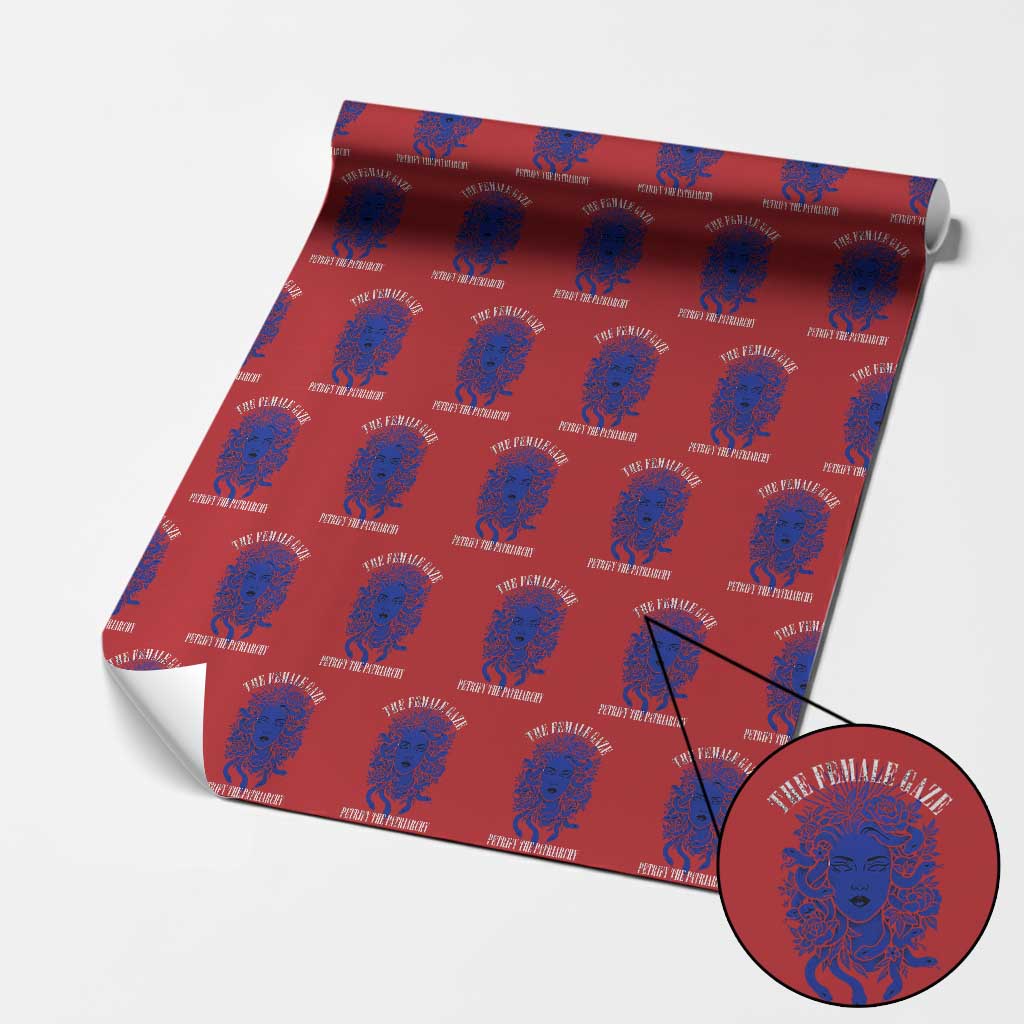 Medusa Feminist Wrapping Paper Roll Womens Rights Mythical Empowerment Graphic TS10 Red Print Your Wear