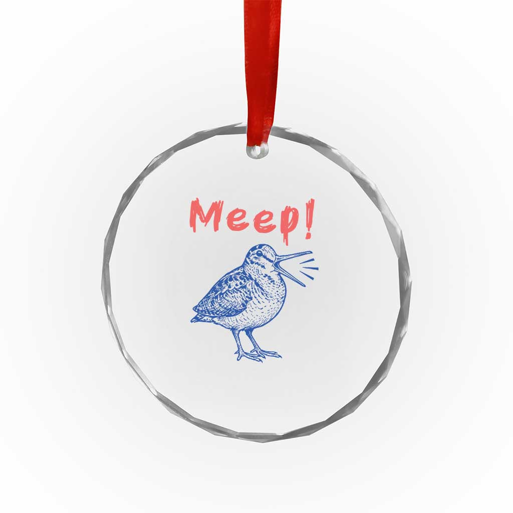 Meep Woodcock Crystal Glass Ornament Cute Bird Meme TS14 Print Your Wear
