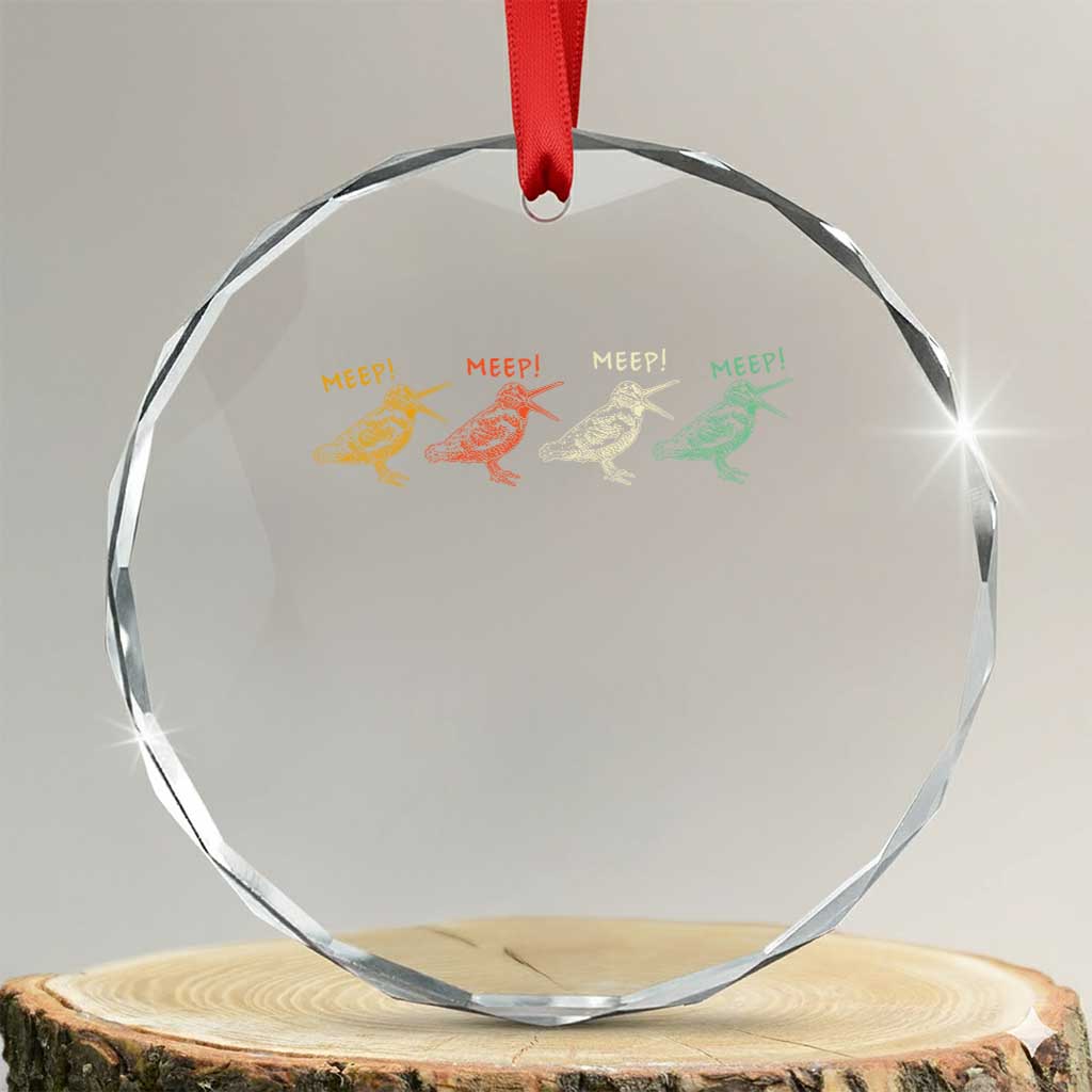 Meep Woodcock Crystal Glass Ornament Retro Timberdoodle Wildlife TS14 Transparent Glass 3'' Circle Print Your Wear