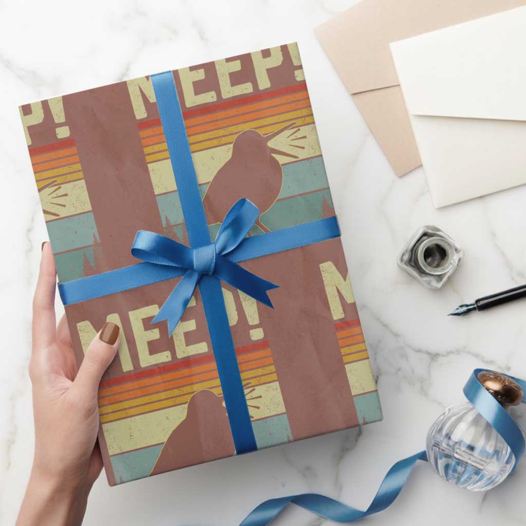 Meep Woodcock Wrapping Paper Roll Funny Nature Lover TS14 Mocha Print Your Wear