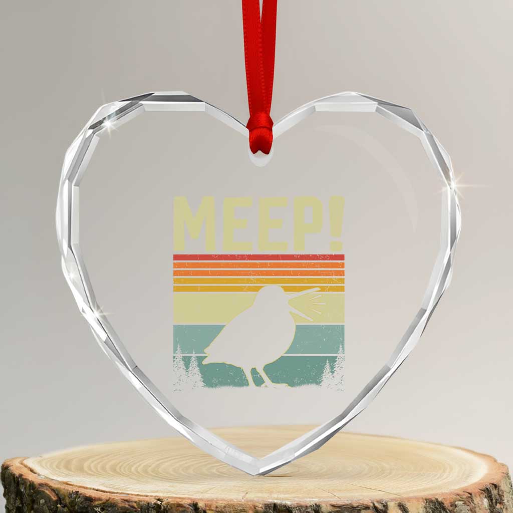 Meep Woodcock Heart Crystal Glass Ornament Funny Nature Lover TS14 Transparent Glass 3'' Heart Print Your Wear