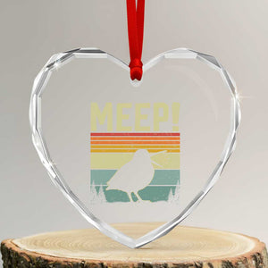 Meep Woodcock Heart Crystal Glass Ornament Funny Nature Lover TS14 Transparent Glass 3'' Heart Print Your Wear