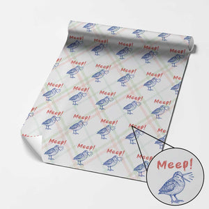 Meep Woodcock Wrapping Paper Roll Cute Bird Meme TS14 Christmas Plaid Print Your Wear
