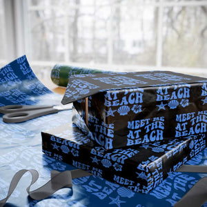 Meet Me At The Beach Wrapping Paper Roll Tropical Summer Vacation Graphic