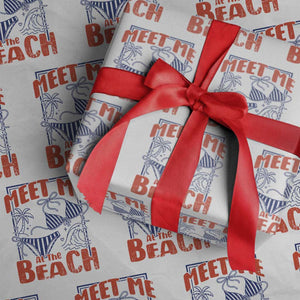 Meet Me At The Beach Wrapping Paper Roll Summer Girls Trip Bikini Lover Gift