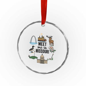 Meet Me in Missouri State Map Souvenir Crystal Glass Ornament