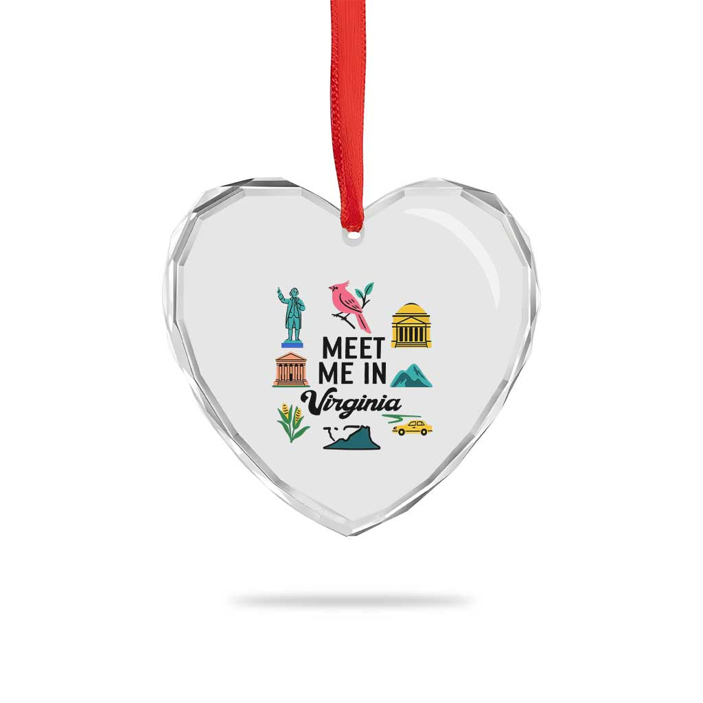 Meet Me in Virginia Heart Crystal Glass Ornament Travel Souvenir East Coast State Pride TS14 Print Your Wear