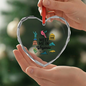 Meet Me in Virginia Heart Crystal Glass Ornament Travel Souvenir East Coast State Pride TS14 Print Your Wear