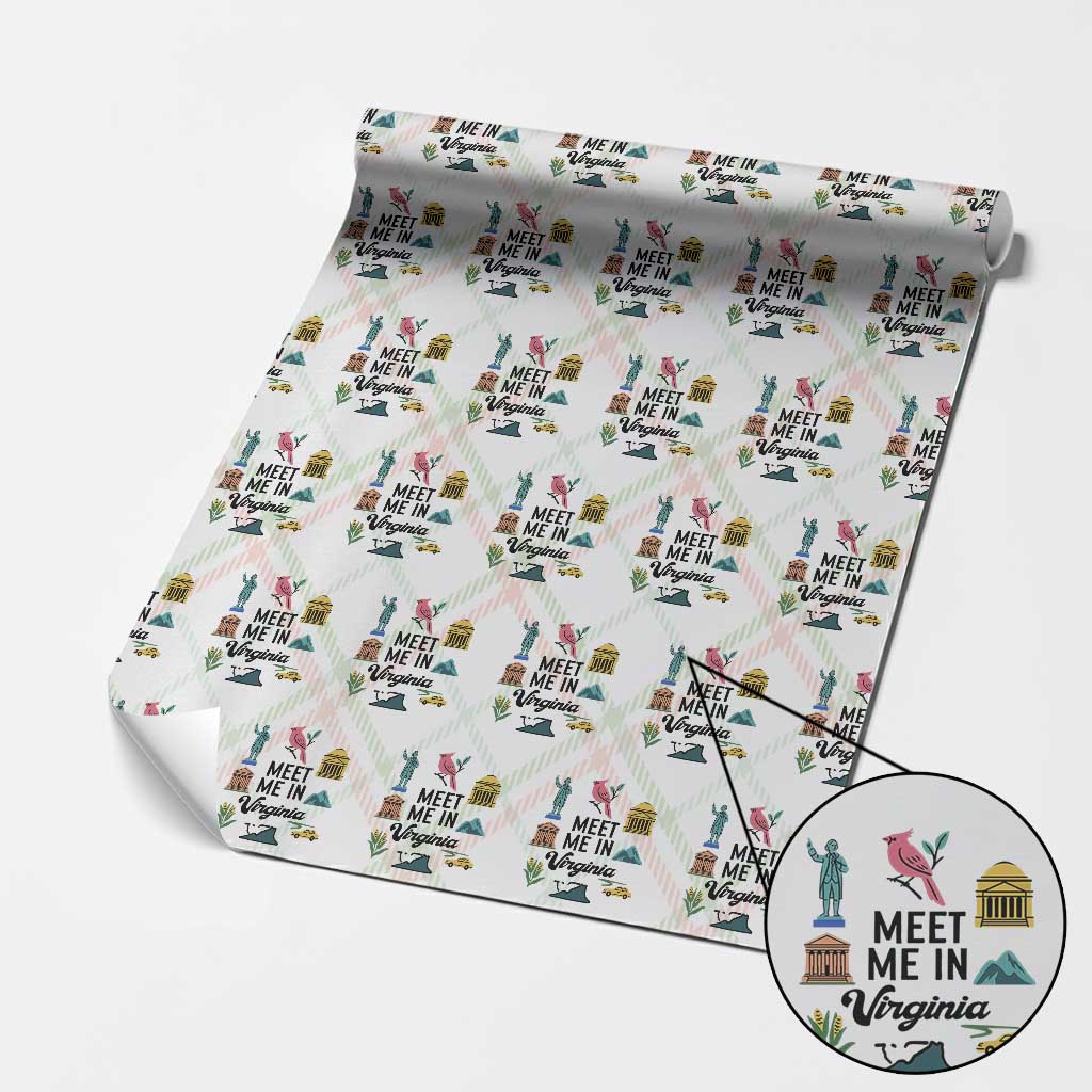 Meet Me in Virginia Wrapping Paper Roll Travel Souvenir East Coast State Pride TS14 Christmas Plaid Print Your Wear